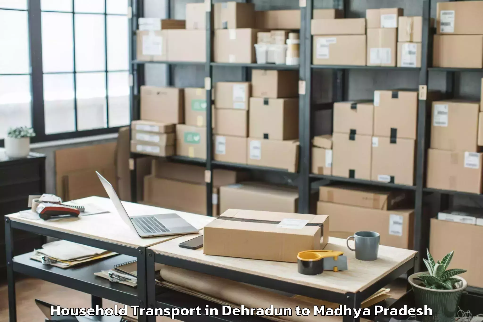 Trusted Dehradun to Nalkheda Household Transport